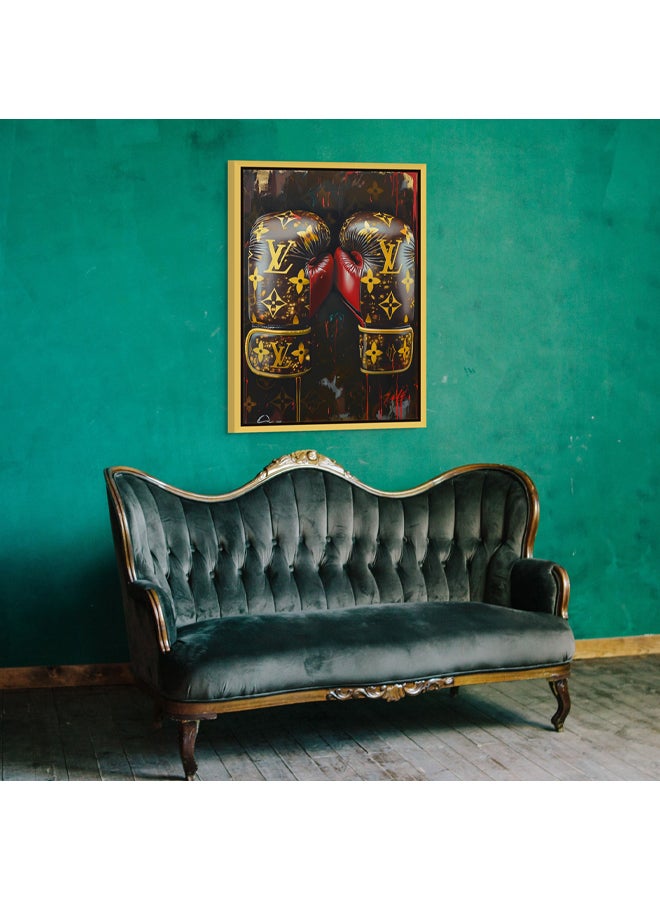 Art Decor Art Decor Framed Canvas Wall Art of  Famous Brand Boxing Gloves Pop Art Portrait Designer Luxury Art Print Wall Decor for Home Office Living Room Bedroom and Gifting  - Image 2