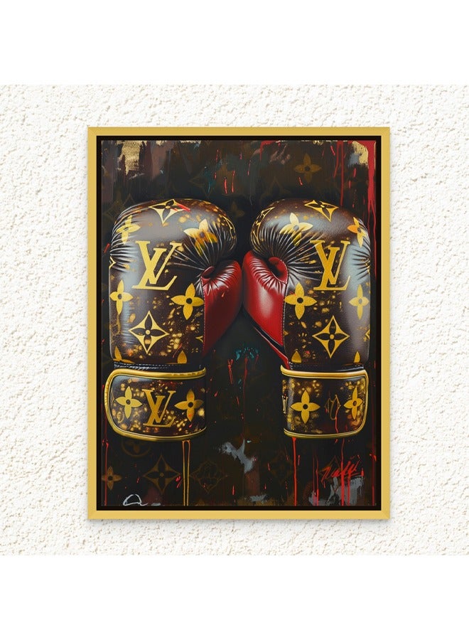 Art Decor Art Decor Framed Canvas Wall Art of  Famous Brand Boxing Gloves Pop Art Portrait Designer Luxury Art Print Wall Decor for Home Office Living Room Bedroom and Gifting  - Image 1