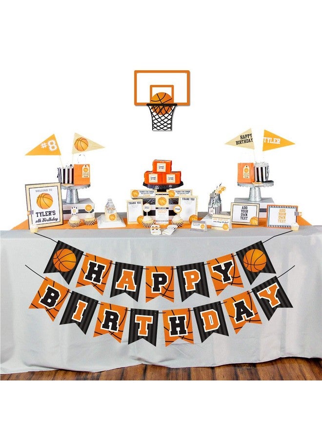 Levfla Basketball Happy Birthday Banner Slam Dunk Party Decoration Supplies Kids Teenagers Boys B-day Photo Prop Pennant Ideas NO DIY Required - Image 2