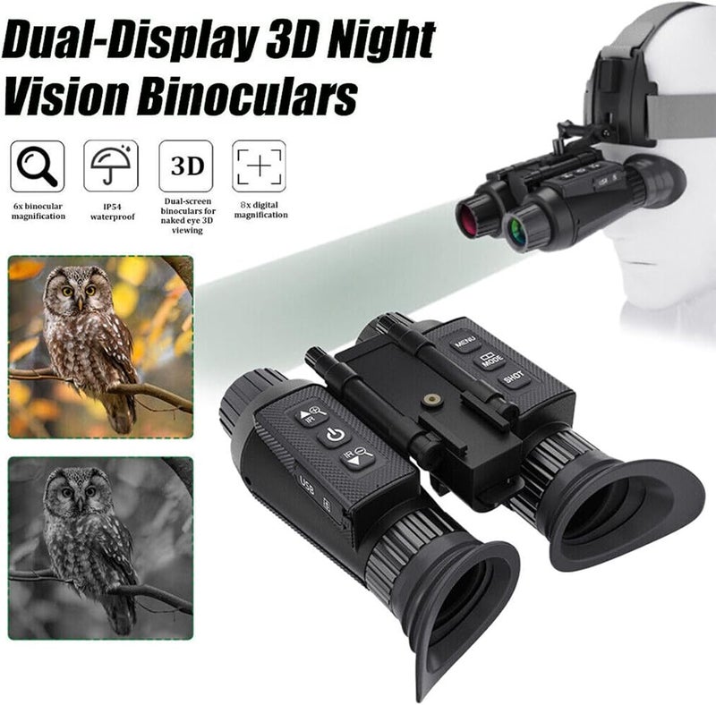 HUVIOVED NV8300 - Adult Digital Night Vision Goggles, 3D Visual Digital Binoculars with 32 GB Memory Card - Image 4