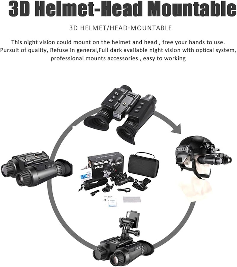 HUVIOVED NV8300 - Adult Digital Night Vision Goggles, 3D Visual Digital Binoculars with 32 GB Memory Card - Image 5