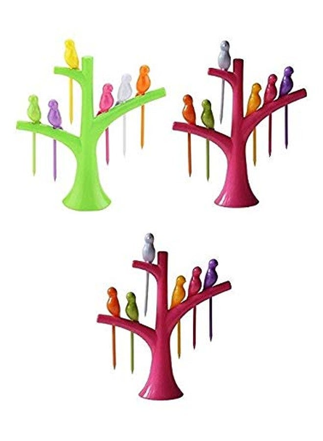 First Front Fancy Bird Shape Fruit Fork and Tree Set - Multicolour (Pack of 2) - Image 2