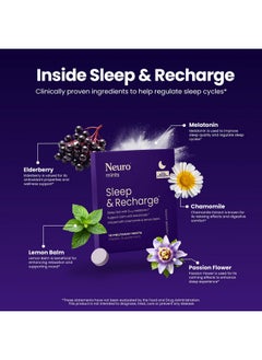 NeuroGum Neuro Melatonin 5mg Sleep & Recharge Mints (72 Pieces) - Fast Dissolve Melatonin Sugar Free Mints with Lemon Balm & Chamomile for Better Sleep - Calm Sleep Supplement for Adults - Night Berry Flavor  - Image 4