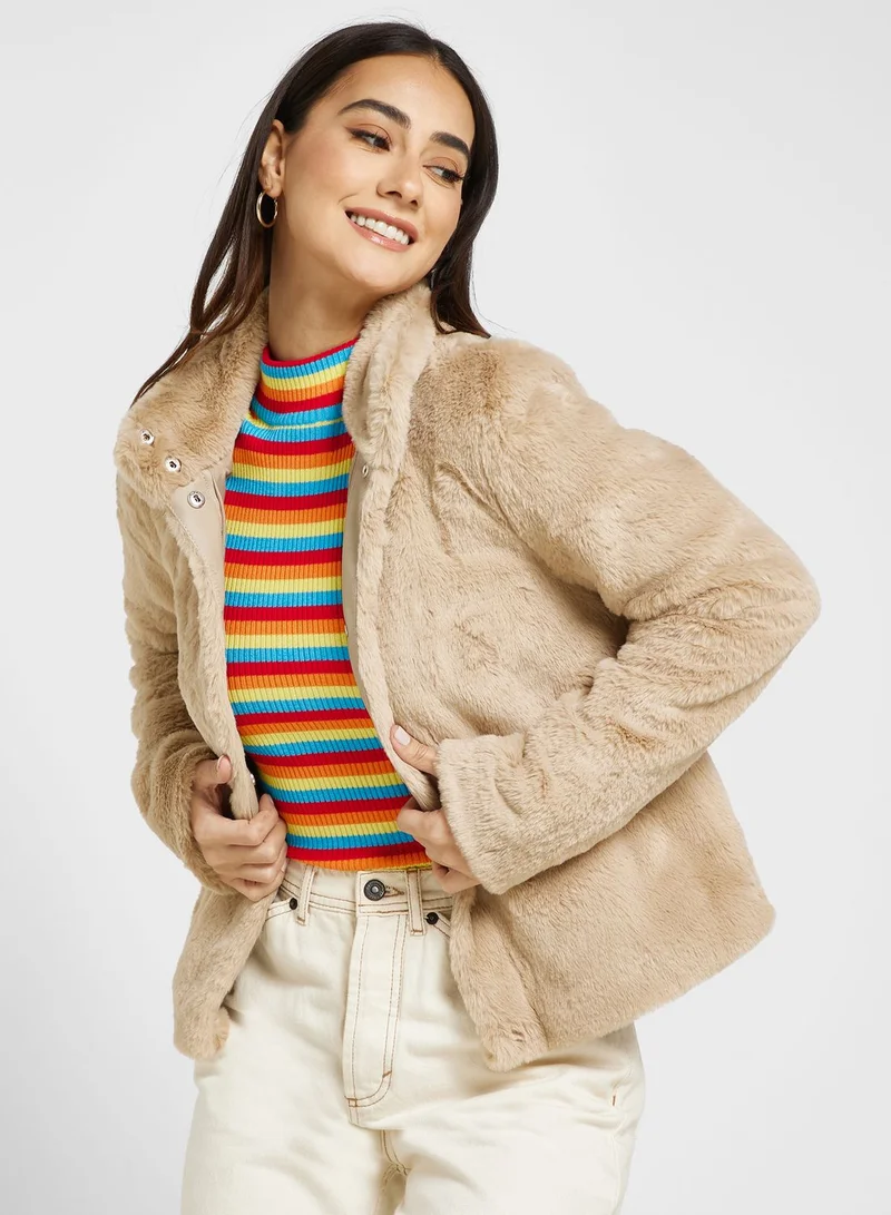 ONLY Fur Pocket Detail Jacket