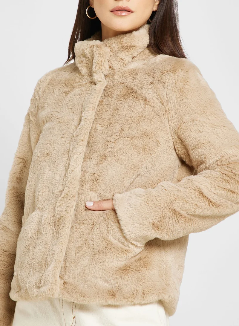 ONLY Fur Pocket Detail Jacket
