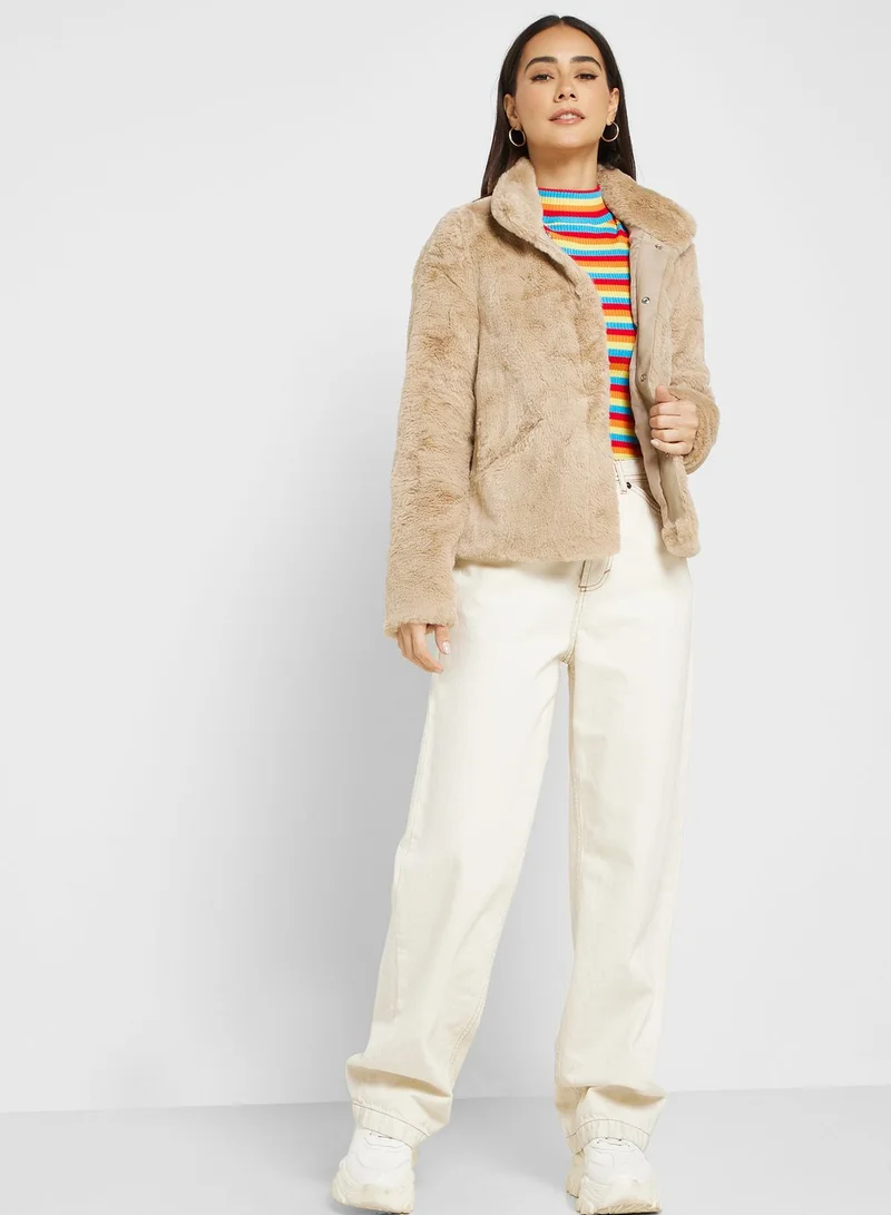 ONLY Fur Pocket Detail Jacket