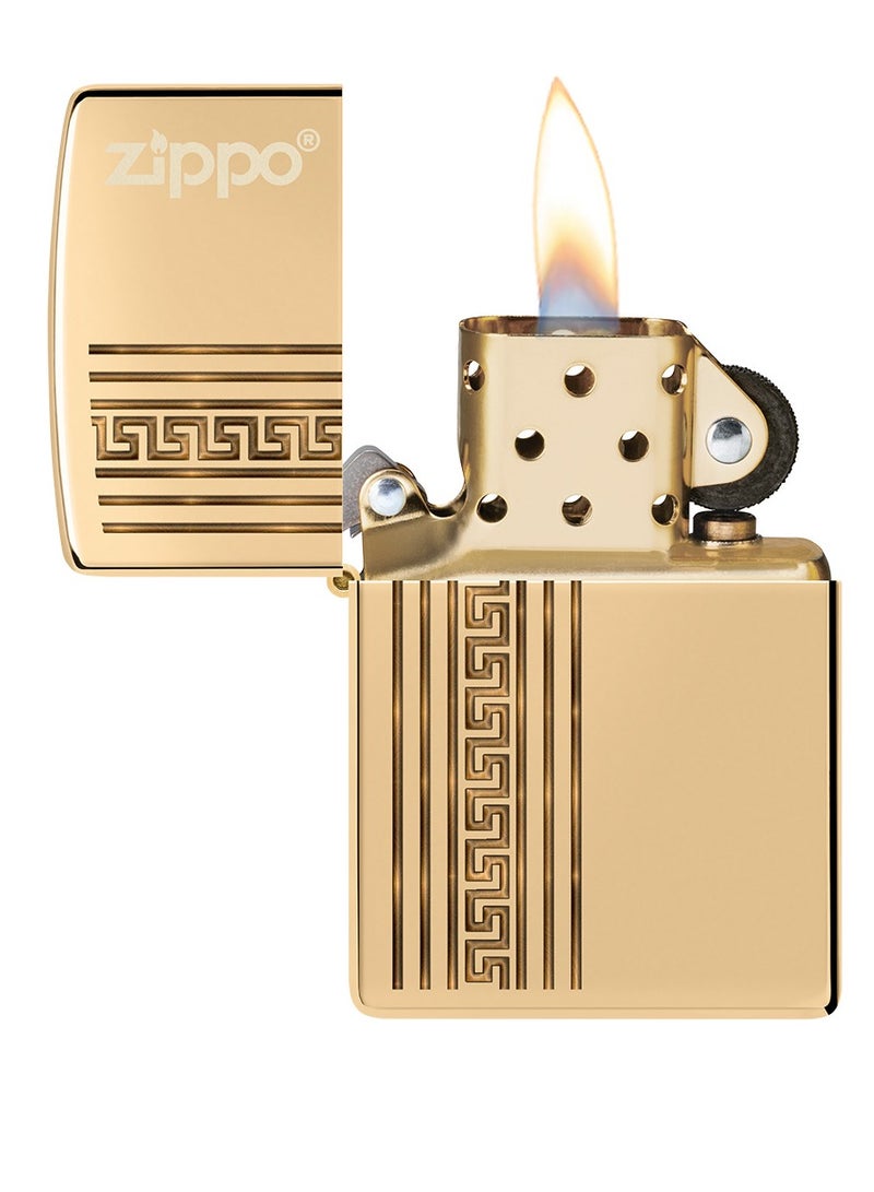 Zippo Ci411712 254B Solid Brass Luxury High Polish Brass Windproof Lighter - Image 3
