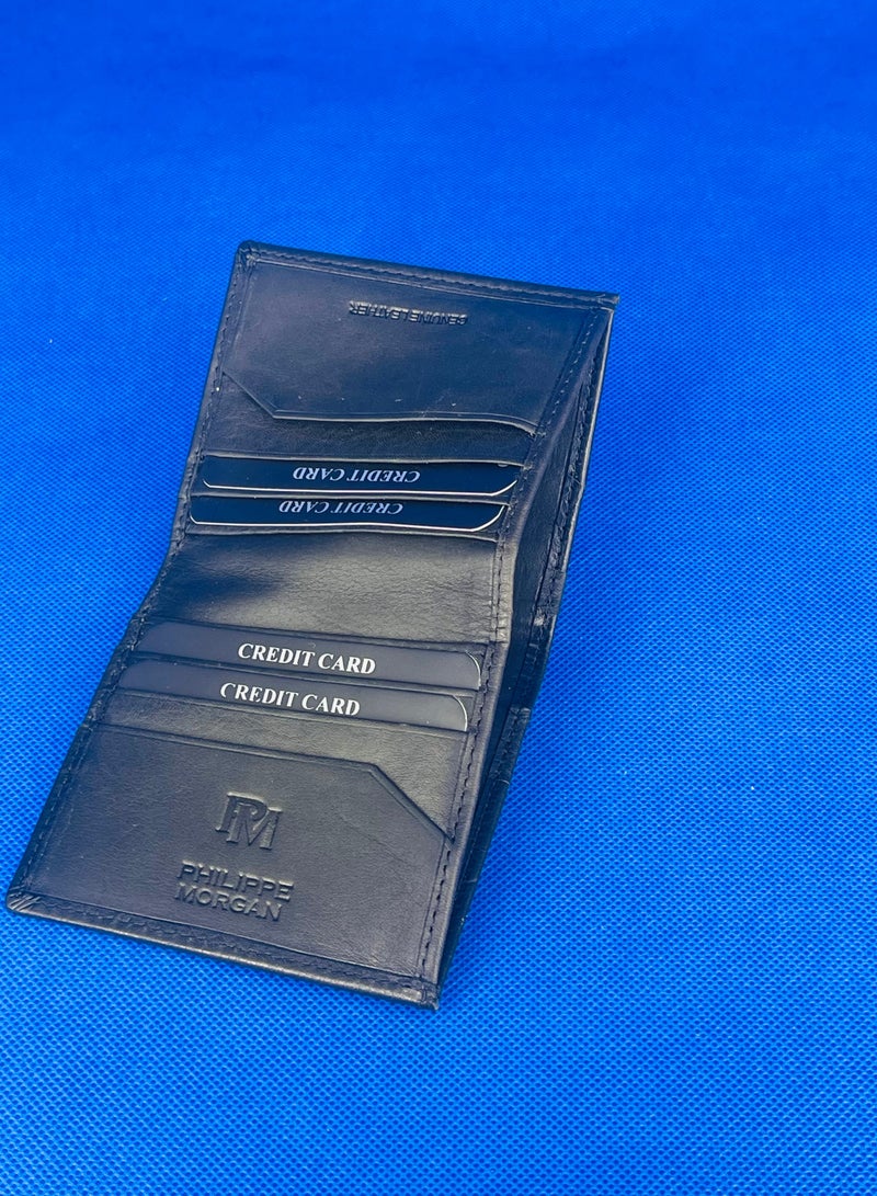 فيليب مورجان محفظة جلدية أصلية فاخرة قابلة للطي مع 14 فتحة لحامل البطاقات - Image 3