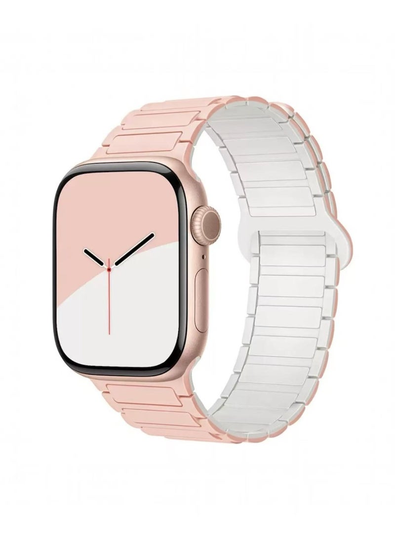 حزام سيليكون مغناطيسي متوافق مع Apple Watch مقاس 42/44/45/46/49 مم، حزام رياضي ناعم بديل بإغلاق مغناطيسي آمن لسلسلة 1–10 و SE و Ultra - Image 1