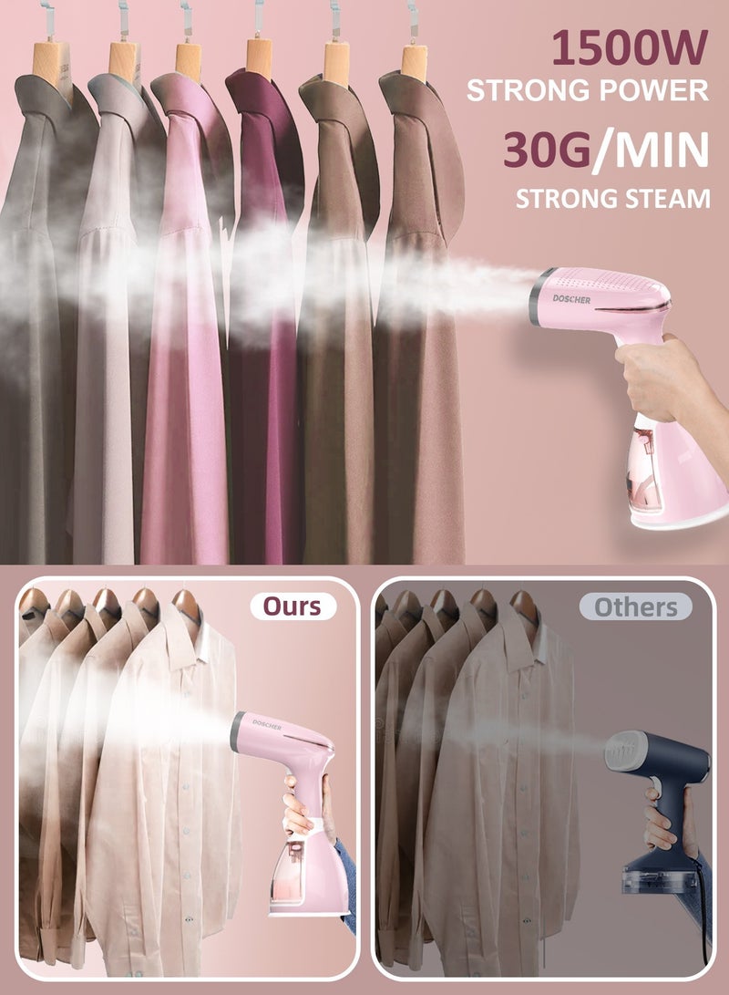 Garment Steamer Iron,High-Power Handheld Garment Steamer Clothes Steamer Portable Steam Iron 30s Fast Heat-up Ironing Wrinkle Remover -1500W 280ML Multicolour