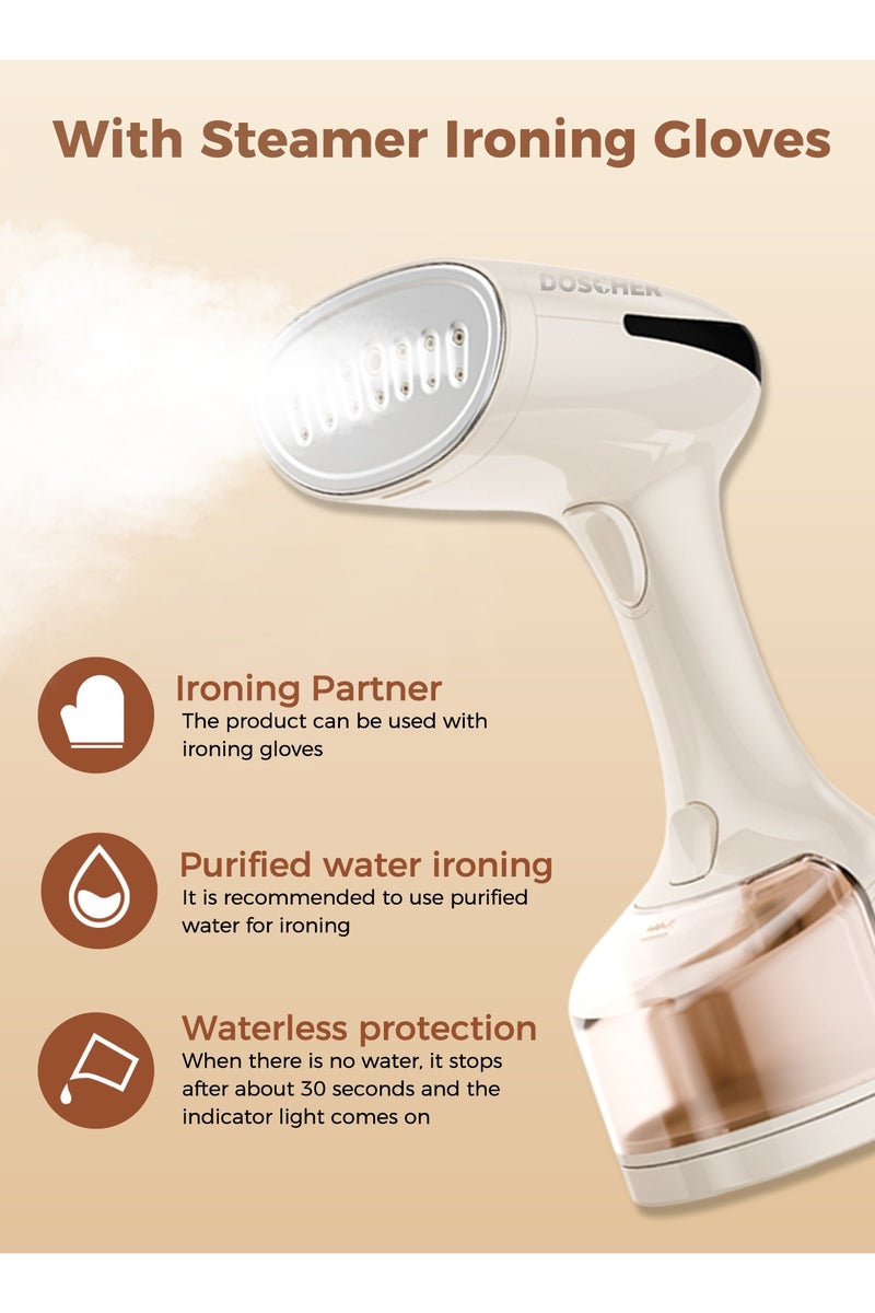 [Upgrade]1600 Watts Handheld Garment Steamer – Portable Steam Iron for Clothes with 3 Steam Levels & 25s Fast Heat-up, Wrinkle Remover