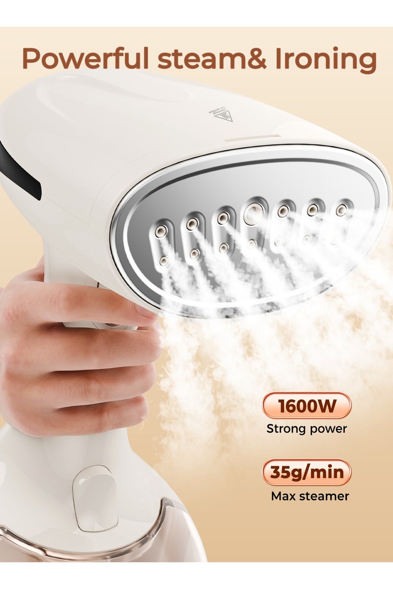 [Upgrade]1600 Watts Handheld Garment Steamer – Portable Steam Iron for Clothes with 3 Steam Levels & 25s Fast Heat-up, Wrinkle Remover