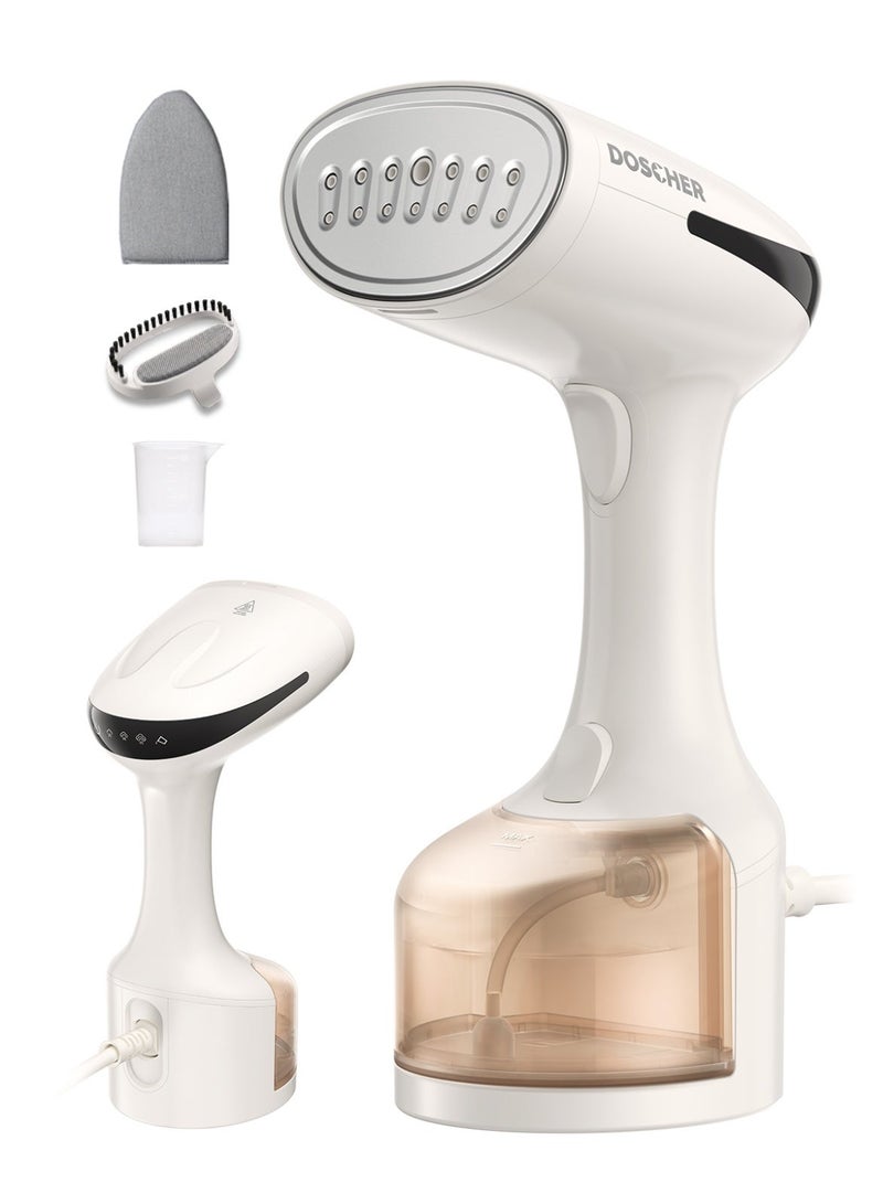 DOSCHER [Upgrade]1600 Watts Handheld Garment Steamer – Portable Steam Iron for Clothes with 3 Steam Levels & 25s Fast Heat-up, Wrinkle Remover - Image 1