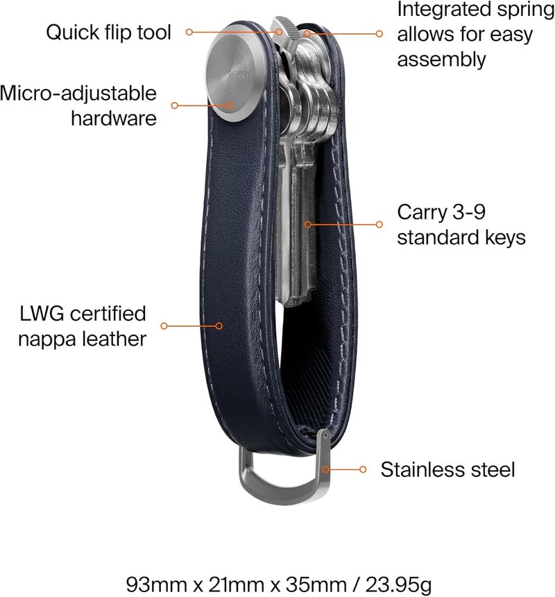 Orbitkey Key Organiser Pro  Leather  Sapphire - Image 5