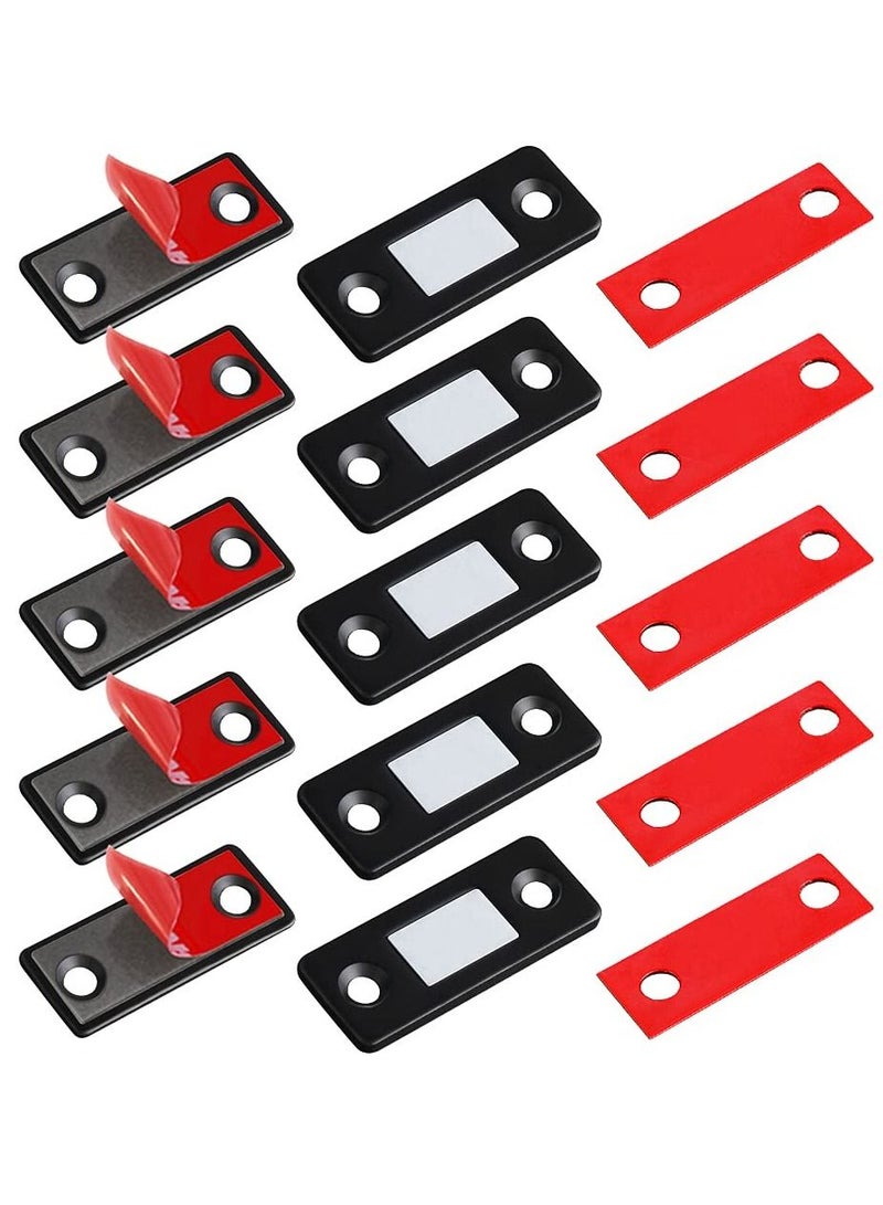 Cabinet Magnetic Catch 5 Pack Black Ultra Thin Cabinet Door Magnetic Catch Magnetic Closures for Kitchen Closet Door Closing Magnetic Door Catch Closer - Image 1