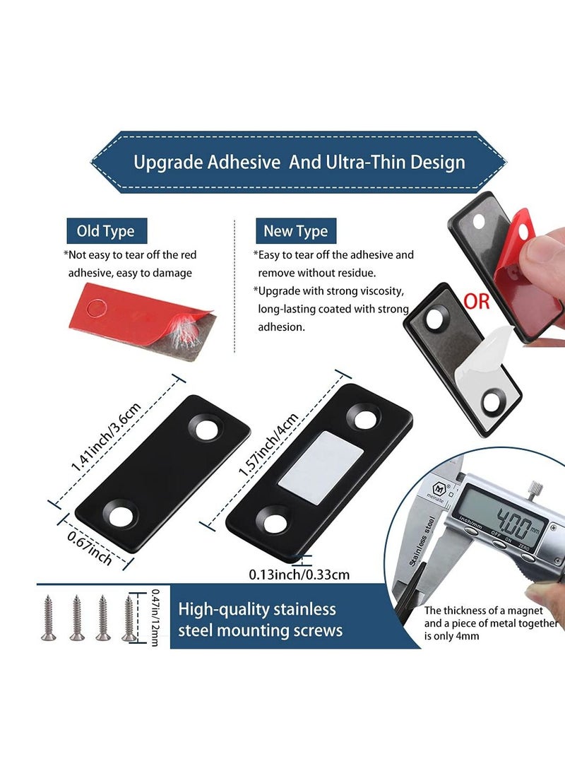 Cabinet Magnetic Catch 5 Pack Black Ultra Thin Cabinet Door Magnetic Catch Magnetic Closures for Kitchen Closet Door Closing Magnetic Door Catch Closer - Image 2