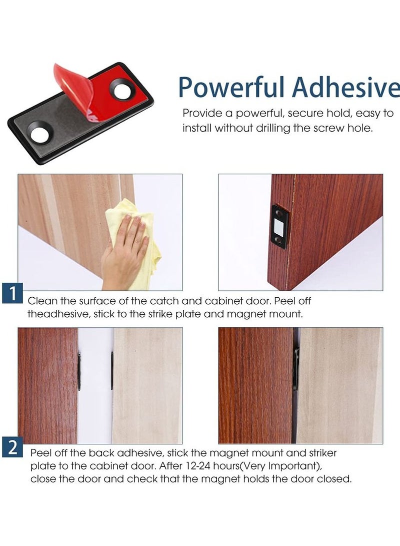 Cabinet Magnetic Catch 5 Pack Black Ultra Thin Cabinet Door Magnetic Catch Magnetic Closures for Kitchen Closet Door Closing Magnetic Door Catch Closer - Image 4