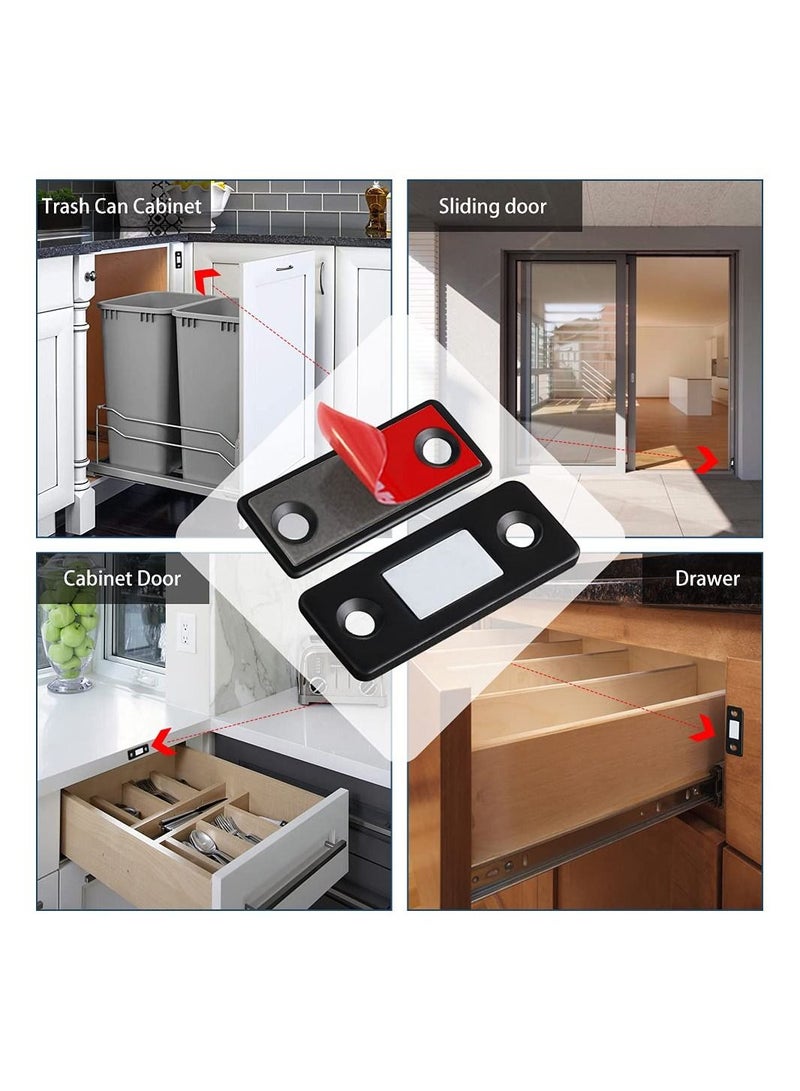 Cabinet Magnetic Catch 5 Pack Black Ultra Thin Cabinet Door Magnetic Catch Magnetic Closures for Kitchen Closet Door Closing Magnetic Door Catch Closer - Image 5