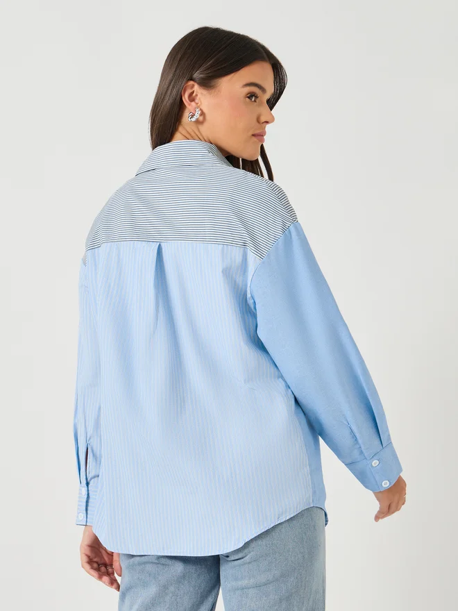 Take Two Take Two Women Color Block Pocket Detail Oversized Shirt