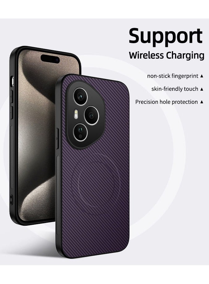 general for HONOR 400 Pro Phone Case: Carbon Fiber Leather  Magnetic Armor - Military-Grade Shockproof  Sandproof |-Full Lens Cover Anti-Fingerprint Business Case - Image 2