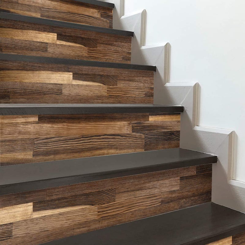 funlife Self-Adhesive Stair Stickers, Peel and Stick Stair Riser Stickers, Contact Paper for Home Decor, 6.1"X36" 7Pcs 10.68 sq.ft - Image 1