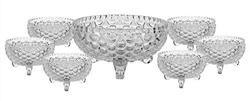 HOMIES INTERNATIONAL HOMIES INTERNATIONAL Crystal Lotus Shape Glass esert IceCream Sundae Bowl Serving Bowl Pudding 7 Pieces 1 Mixing Bowl 6 Serving Bowls  - Image 2