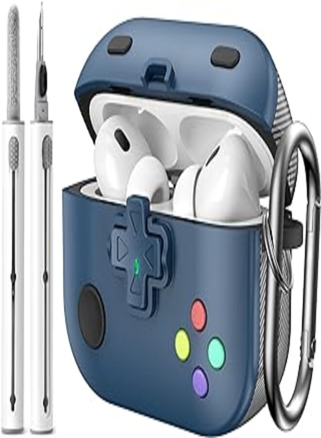 AIRSPO AIRSPO AirPods Pro 2nd Generation Case Cover with Cleaner Kit, Classic Game Player Design Case Military Hard Shell Protective Cover for Apple AirPods Pro 2/1 Charging Case for Kids Men Women