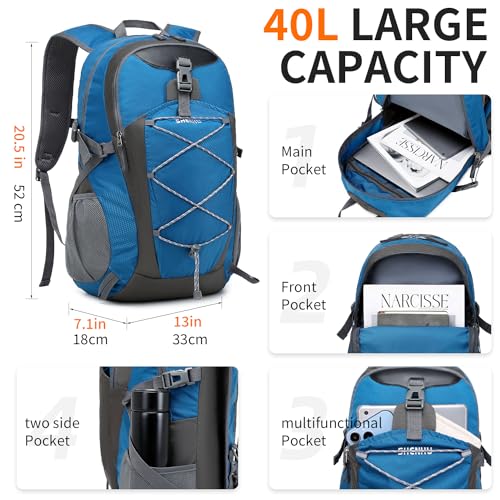 SHENHU 40L Hiking Backpack Lightweight Daypack Waterproof Travel Camping Backpack for Men Women Sport Packable - Image 3