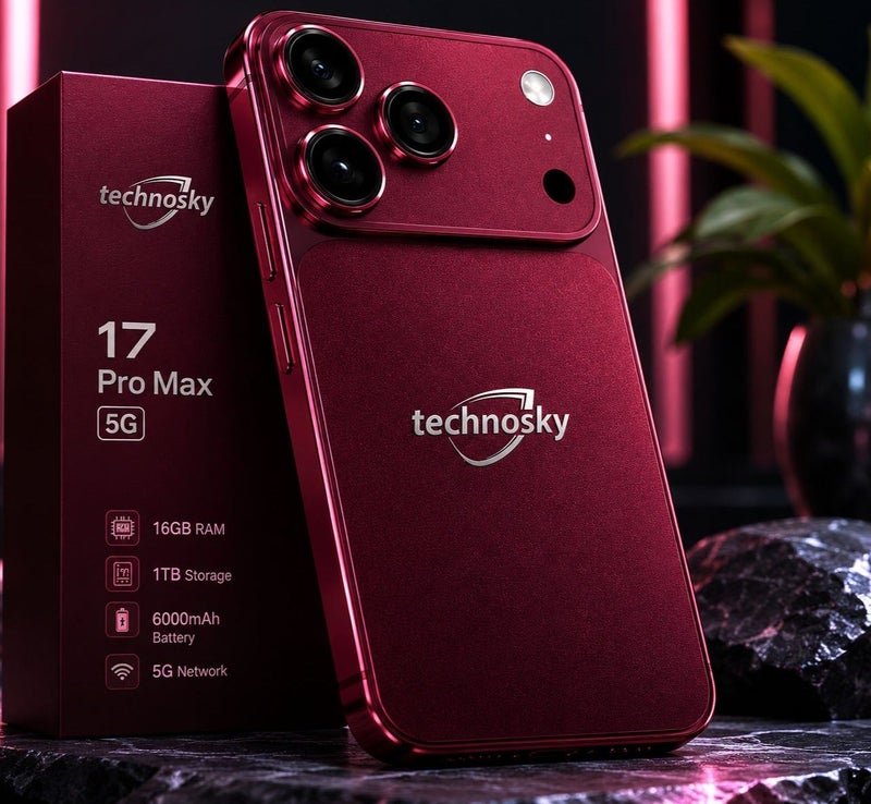techno sky Smart Mobile 17 PRO MAX Phone 5G Wide Display Orange 6.6-inch - Image 2