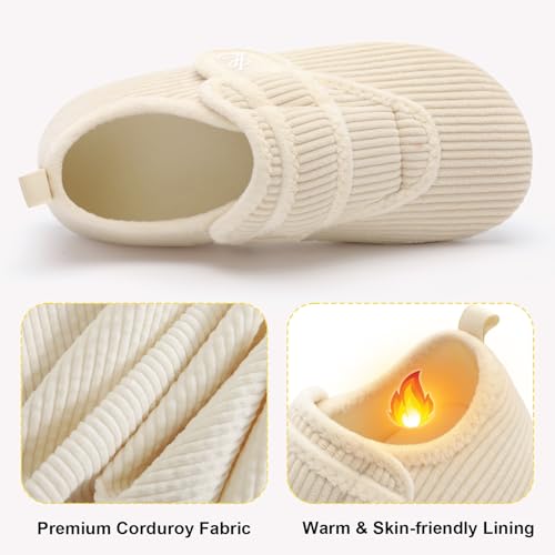 LeIsfIt House Slippers for Women Men Soft Barefoot House Shoes Slip on Non-slip Slipper Socks with Rubber Sole Cozy Comfy for Home Bedroom Travel Yoga Beige 8-9 Women/6.5-7.5 Men - Image 3