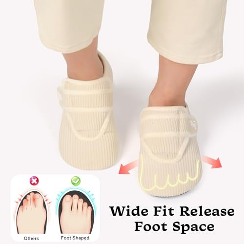 LeIsfIt House Slippers for Women Men Soft Barefoot House Shoes Slip on Non-slip Slipper Socks with Rubber Sole Cozy Comfy for Home Bedroom Travel Yoga Beige 8-9 Women/6.5-7.5 Men - Image 4