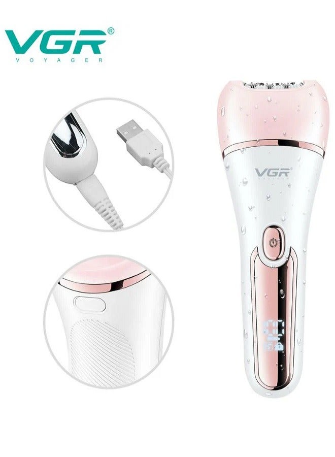 في جي آر VGR Epilator for Women 6 in 1 Hair Removal Epilator Shaver Face Razor Facial Brush Face Massage and Body Exfoliator IPX7 Waterproof Rechargeable Hair Removal for Women 2 Speeds multicolour - Image 2