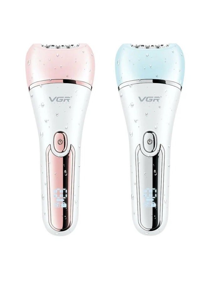 في جي آر VGR Epilator for Women 6 in 1 Hair Removal Epilator Shaver Face Razor Facial Brush Face Massage and Body Exfoliator IPX7 Waterproof Rechargeable Hair Removal for Women 2 Speeds multicolour - Image 3