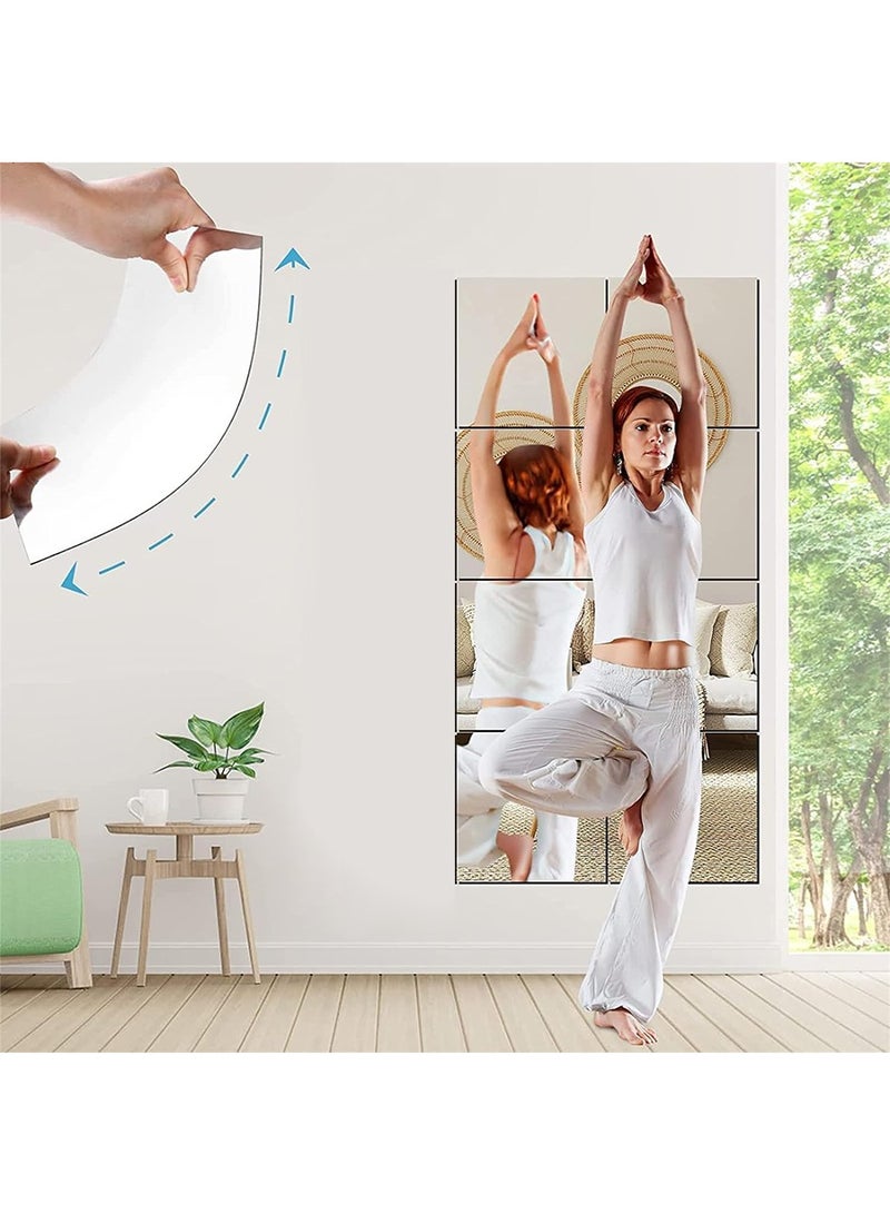 BEIRUI 8PCS self adhesive mirror sticker mirror 20*20cm acrylic mirror school mirror flexible lens mirror sticker wall school home living room bathroom bedroom decoration - Image 4