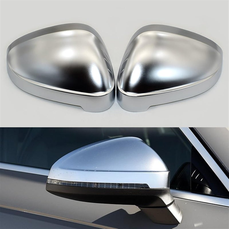 Vuzmode Matte Chrome Silver Rearview Mirror Caps - Image 4