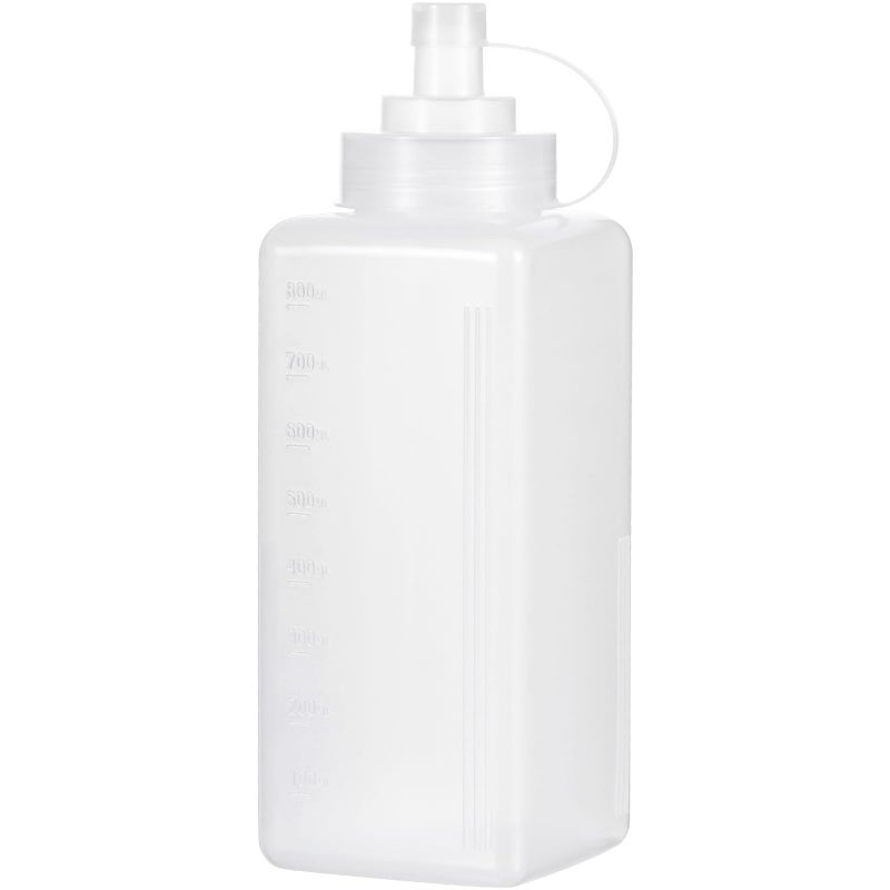 Uceoo Condiment Squeeze Bottle Wide Mouth, 800ml 27oz Clear Squeeze Bottles with Cap Lids for Chunky Sauces, Resin, Crafts, Food Grade,Square Shape - Image 1