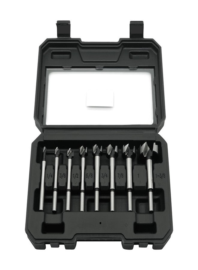 GMTOOLS Forstner Bit Set, 8PCS Forstner Drill Bits for Wood, Carbide Forstner Bit for Woodworking, Auger Opener Round Shank Drilling Cutting Tool for Hardwood, Softwood, Plastic, Plywood - Image 1