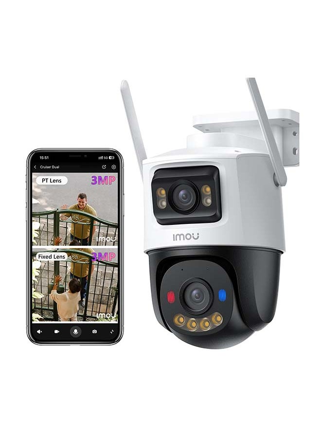 IMOU Outdoor Security Camera 6MP Dual-Lens Wi-Fi CCTV Camera Cruiser Dual 2 Night Vision Dustproof Waterproof two-way talk support AI Human & Vehicle Detection Micro SD Card Slot (up to 512GB)  - Image 1
