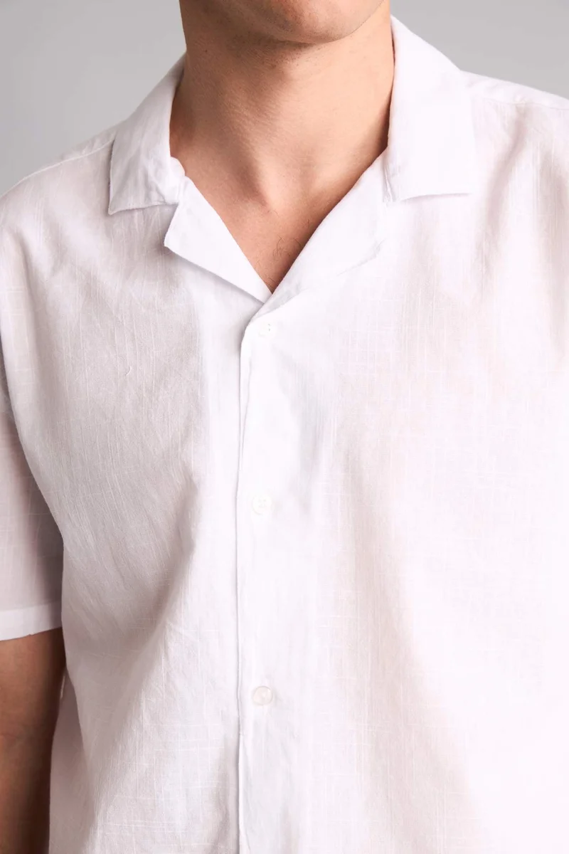 Defacto  Regular Fit Resort Neck Cotton Short Sleeve Shirt for Men | Best Price UAE
