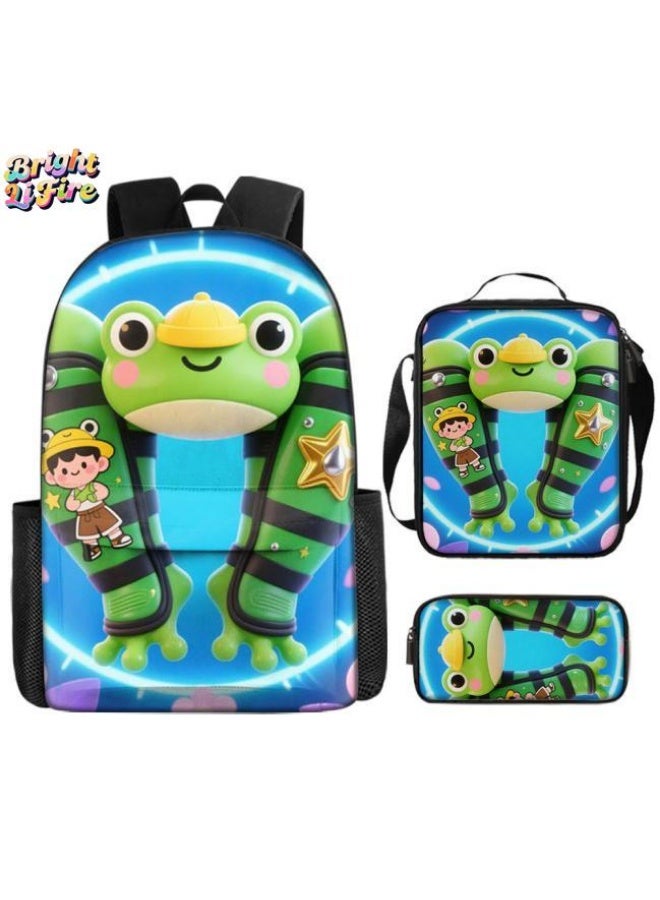 Bright Li Fire Fashion is unlimited! Cartoon bag three-piece set, suitable for a variety of scenes for students and teenagers (available for students, children, friends on outings, mountain climbing, schooling, etc.) - 82 - Image 1
