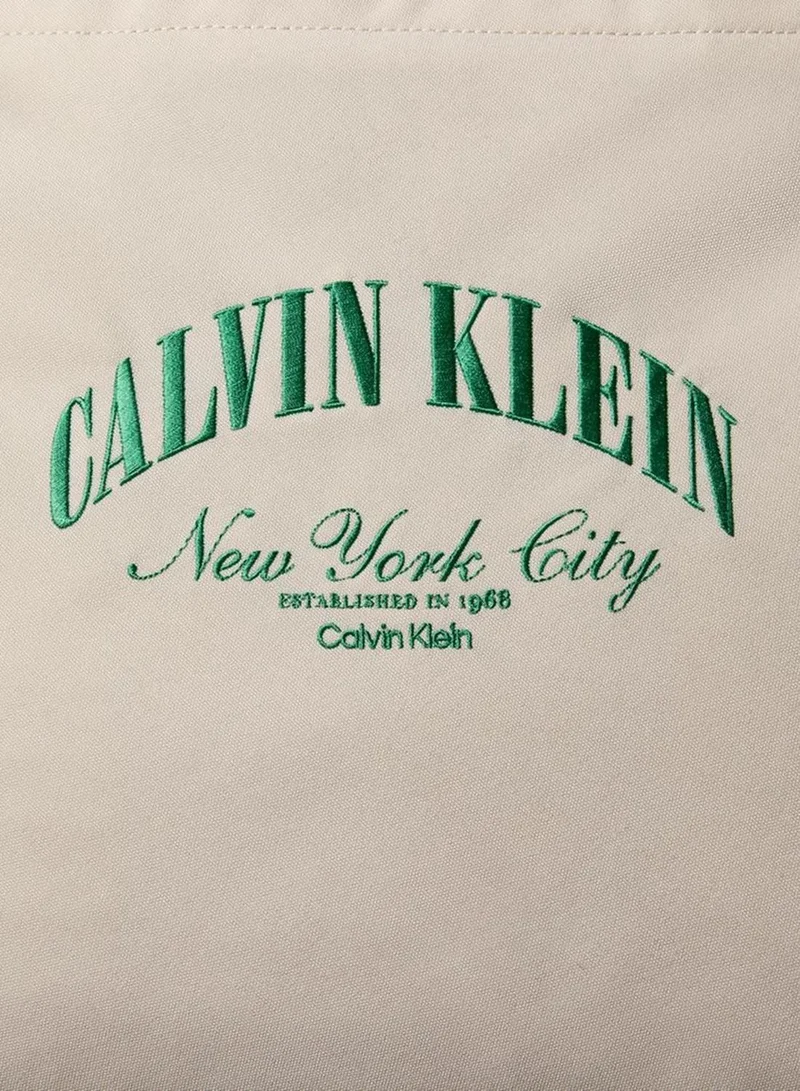 Calvin Klein Bone White Heritage Crest Logo Tote Bag for Men | Best Price UAE