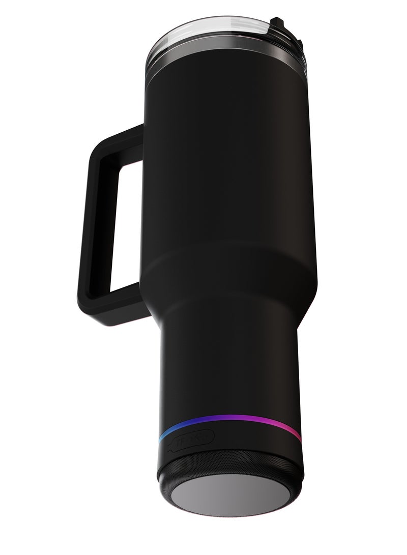 بورودو كوب محمول مع مكبر صوت بلوتوث / سعة 1.2 / وظيفة مزدوجة / سعة بطارية 300 مللي أمبير / ساعة / مادة الفولاذ المقاوم للصدأ 304 / واجهة شحن من النوع C - أسود - Image 5