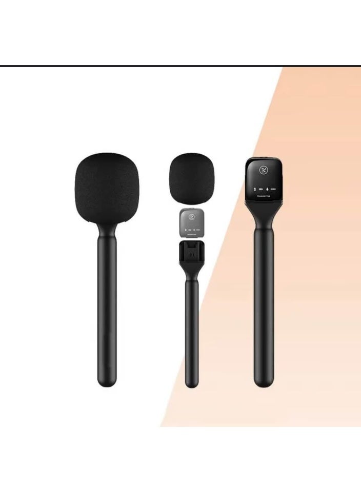 MUNTAQI Interview 3-in-1 Dual Wireless Microphone System – Lavalier Mic & Handheld Mic with Receiver, Plug & Play for iPhone, Android, DSLR, YouTube, Podcast, Live Streaming, Vlogging, Interview Mic Kit - Image 2