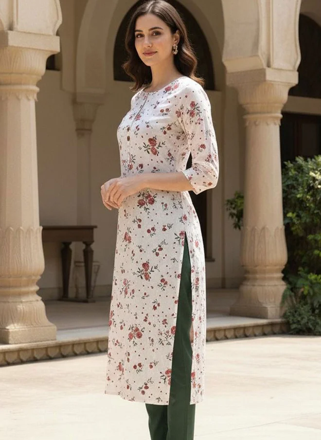 Saka Designs Floral Printed Knee Length Kurta