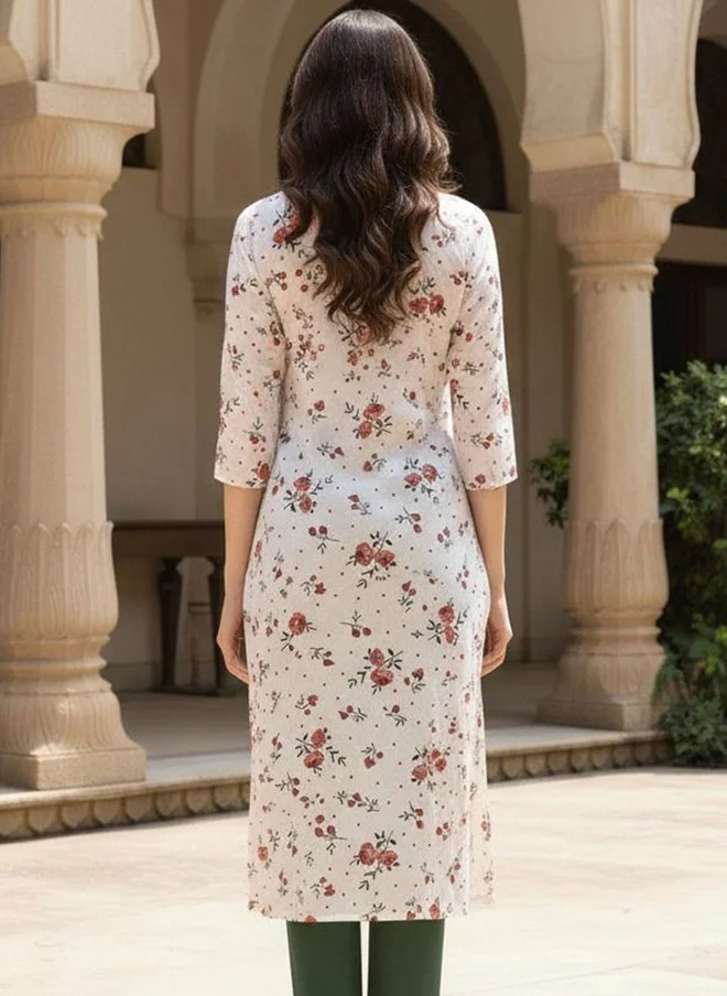 Saka Designs Floral Printed Knee Length Kurta