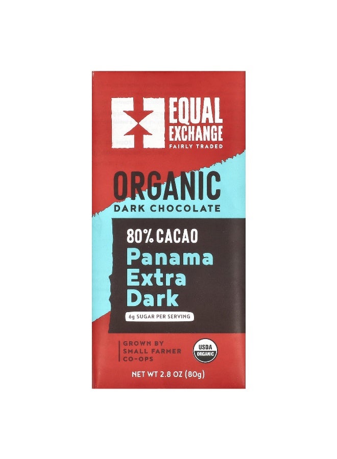 Equal Exchange, Organic Dark Chocolate, Panama Extra Dark, 80% Cacao, 2.8 oz (80 g) - Image 1