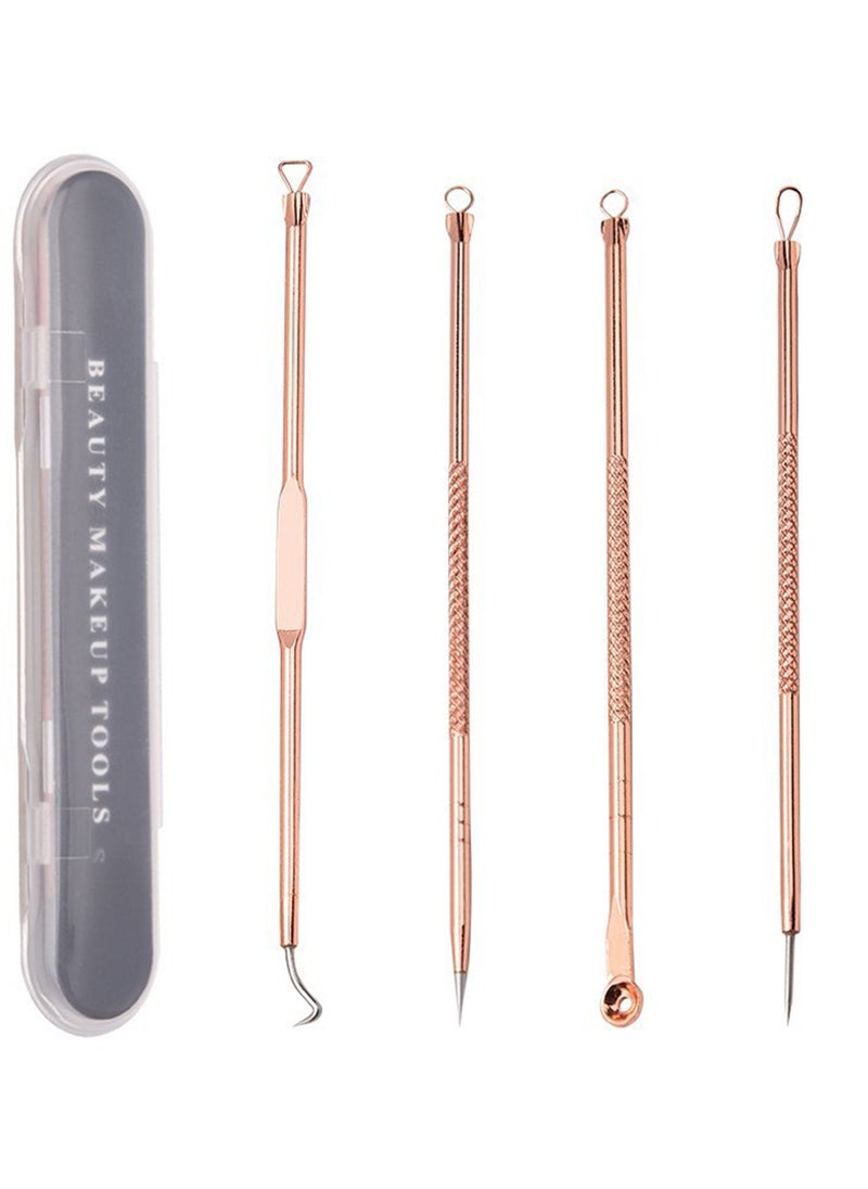 Y&D Blackhead Remover Pimple Popper Tool Kit, Acne Zit Extractor for Nose Face, Stainless Steel Whitehead Popping Removal 4 Pcs  - Image 1