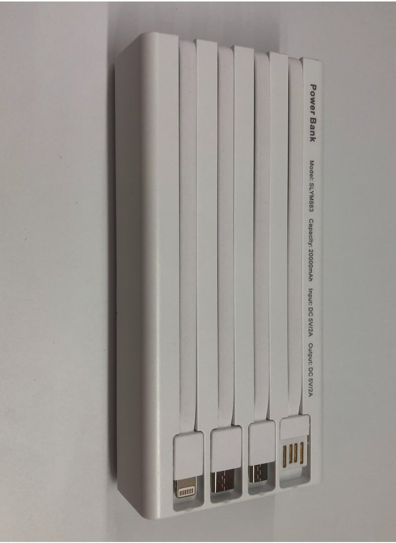 ALFY & CO - 20000 mAh Power Bank Portable Charger USB Type C Battery Pack 22.5W Fast Charging Compatible with iPhone 16 15 14 13 Pro Max Samsung Galaxy Z Fold 6 S24 S23 S22 S21 Ultra Apple Watch Airpods iPad white - Image 1