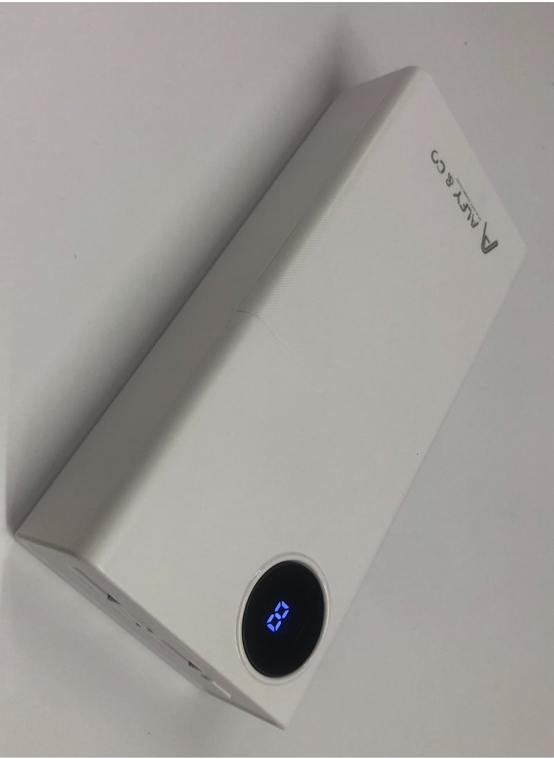 ALFY & CO - 20000 mAh Power Bank Portable Charger USB Type C Battery Pack 22.5W Fast Charging Compatible with iPhone 16 15 14 13 Pro Max Samsung Galaxy Z Fold 6 S24 S23 S22 S21 Ultra Apple Watch Airpods iPad white - Image 1