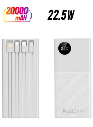 20000 mAh Power Bank Portable Charger USB Type C Battery Pack 22.5W Fast Charging Compatible with iPhone 16 15 14 13 Pro Max Samsung Galaxy Z Fold 6 S24 S23 S22 S21 Ultra Apple Watch Airpods iPad white - pzsku/Z5C428407FB049FE52077Z/45/_/1740034282/2e8206a3-c1d6-4f4d-bb86-ad1066ce8a96